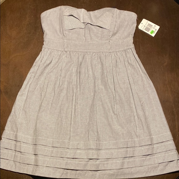 City Triangles Dresses & Skirts - NWT Strapless Knee length lined denim blue and white striped dress. Size 9/10